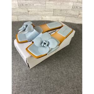 CHARLES DAVID OVUM Flower Open-Toe Designer Slide Women’s Size 8.5 Light Blue